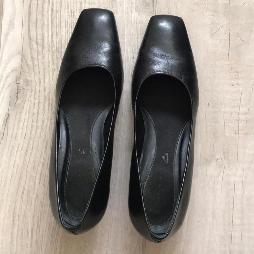 Black leather heels. Easy Spirit brand.